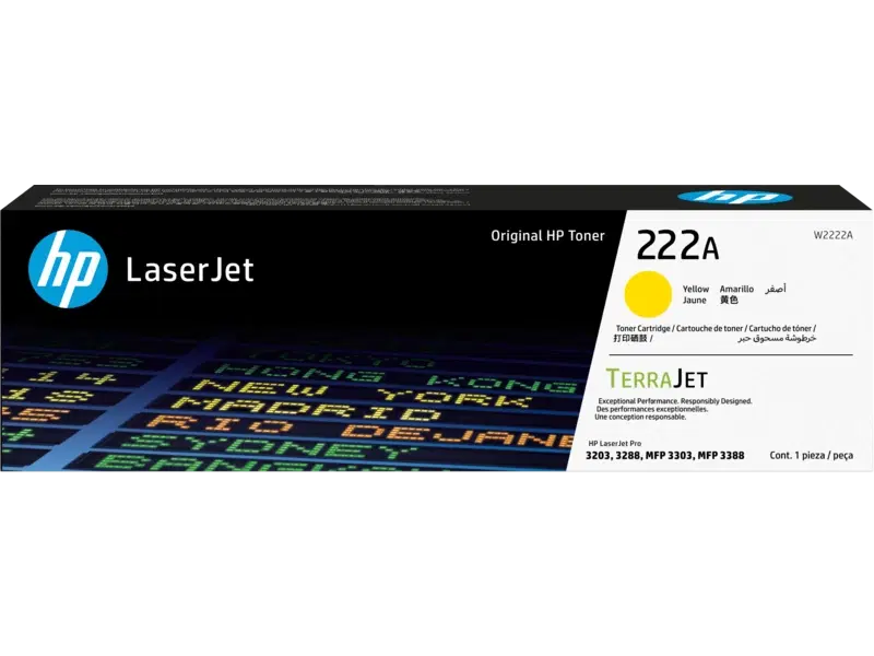 HP 222A Yellow Original LaserJet Toner Cartridge W2222A