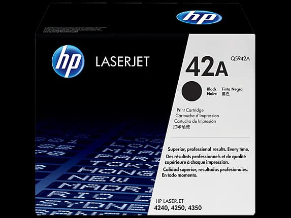 HP 42A Black Original LaserJet Toner Cartridge Q5942A