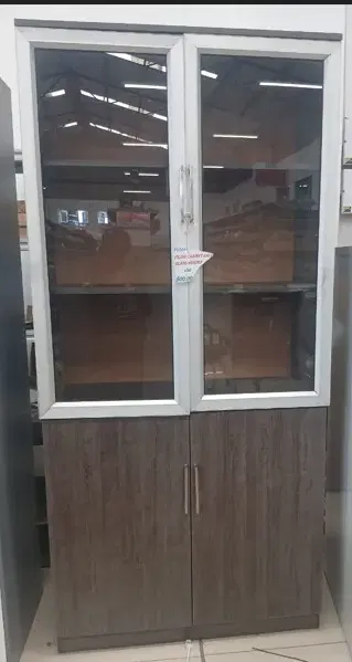 Filing Cabinet Half Glass Wooden