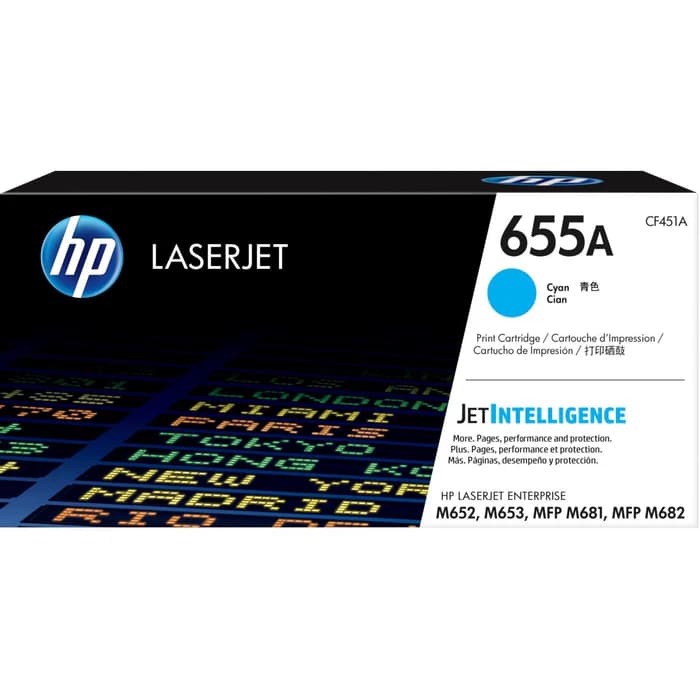 HP 655A Original LaserJet Toner Cartridge Cyan CF451A