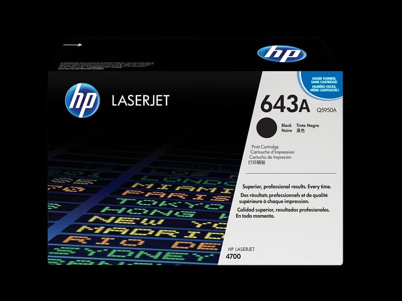 HP 643A Black Original LaserJet Toner Cartridge Q5950A