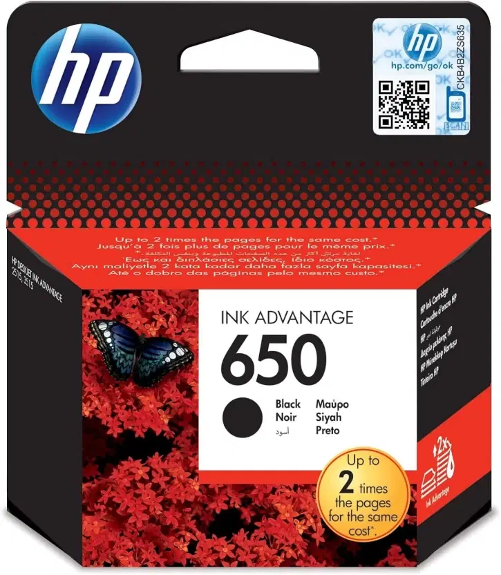 HP 650 Black Original Ink Advantage Cartridge CZ101AE